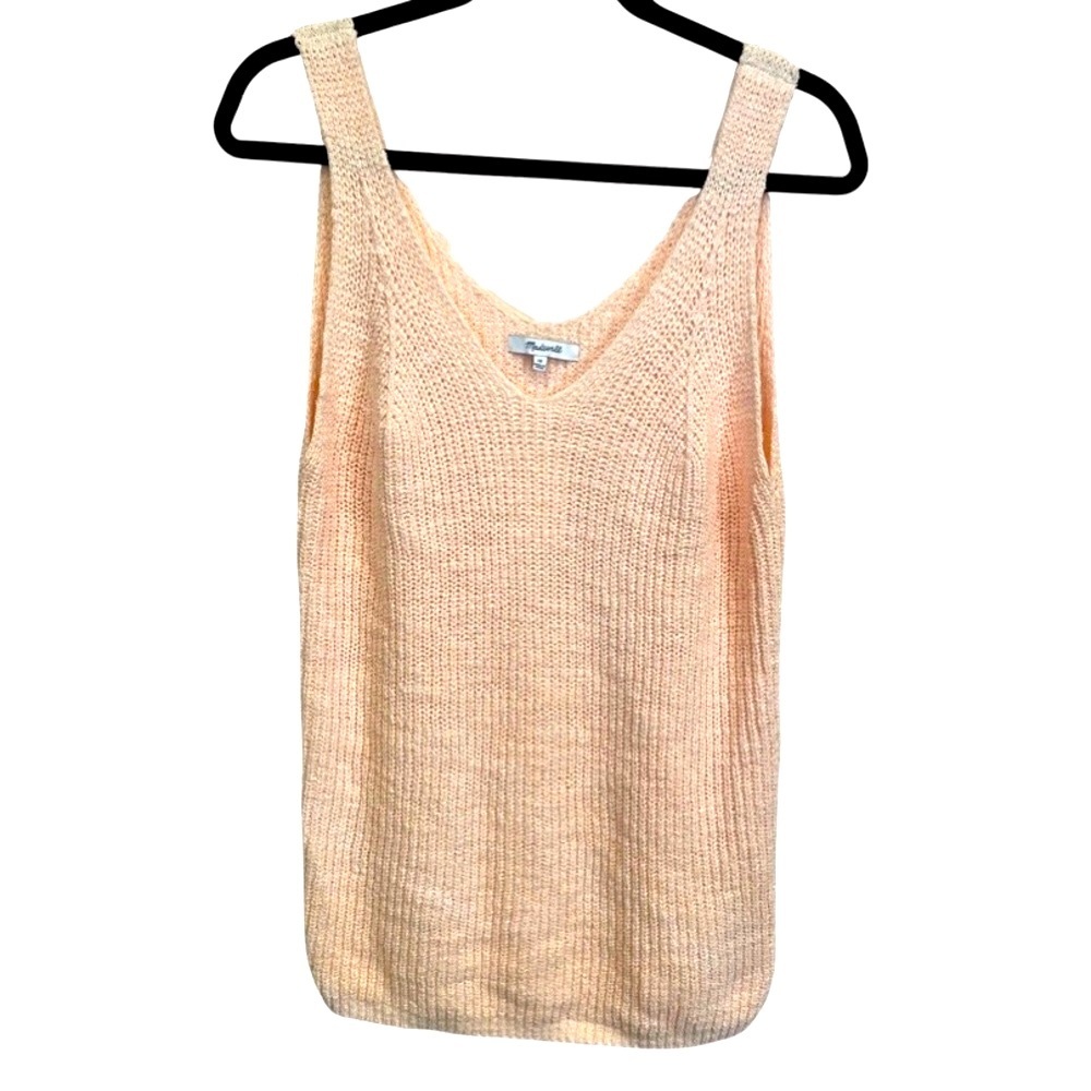 Madewell Peachy Pink Sweater Knit Tank Top - Picture 2 of 7